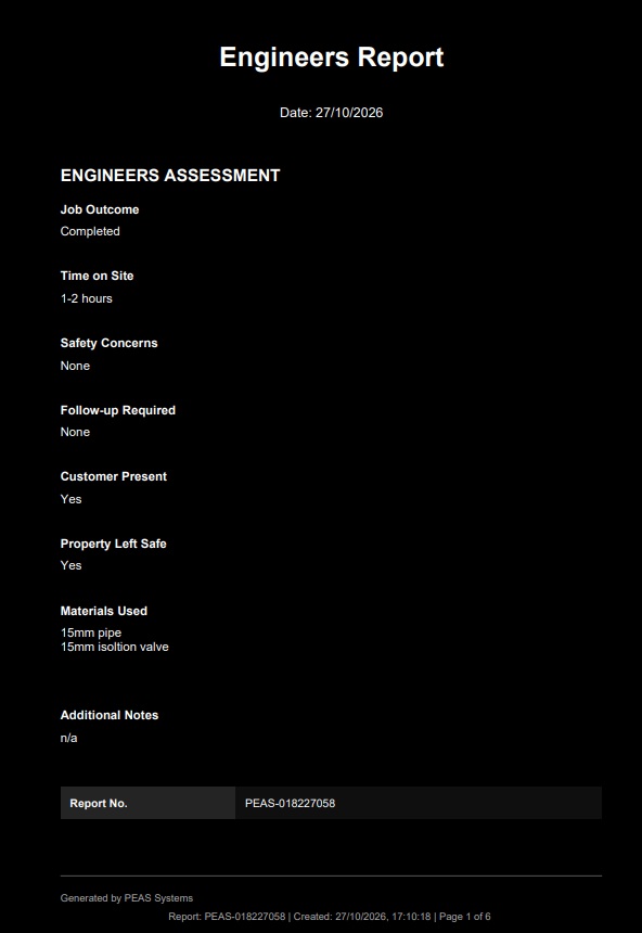 PEAS Engineer report — page 1 of 5
